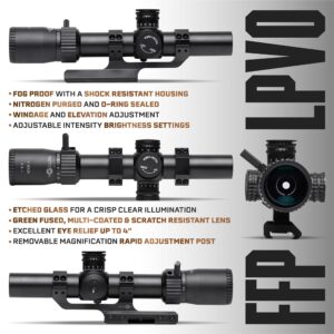 Tacticon Apex Falcon 1-6 x 24mm FFP LPVO Scope with Cantilever Mount | Combat Veteran Owned Company | Tactical Low Power Variable Optic with Illuminated Red Mil-Dot Reticle for Rifle