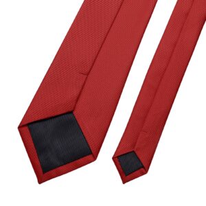 KOOELLE Men's Skinny Ties Solid Pure Color 2.35" (6CM) Plain Formal Slim Thin Red Ties For Men