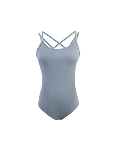 Cuulrite Ballet Leotards for Women with Bra, High Cut Camisole Nylon Dance Leotard/Aerial yoga Outfit, Grey