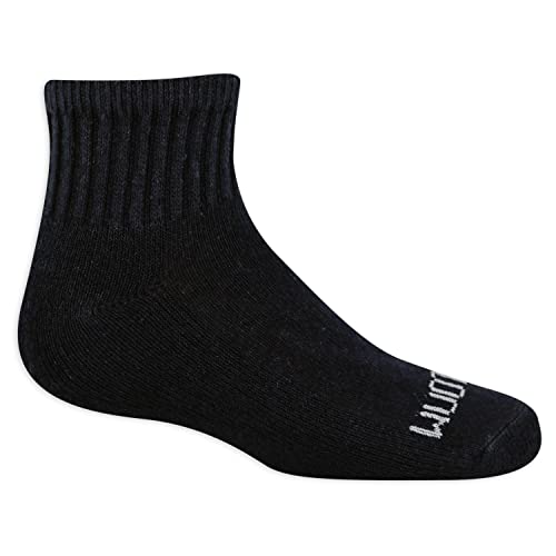 Fruit of the Loom Boys Dual Defense Cushion Comfort Ankle Socks 10 Pack, Black, Boys' Shoe Size: 6-7.5, Count 10 pair(Pack of 1)