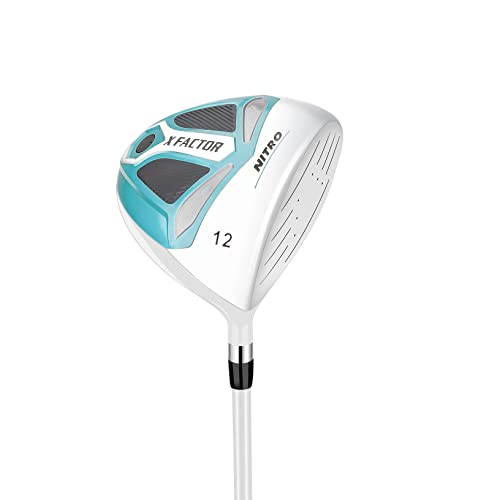 Nitro X Factor 13 Piece Golf Set All Graphite Ladies, Right Handed, Teal/Silver, Large