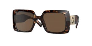 versace ve4405 108/73 54mm havana/dark brown rectangular sunglasses for women + bundle with designer iwear eyewear kit