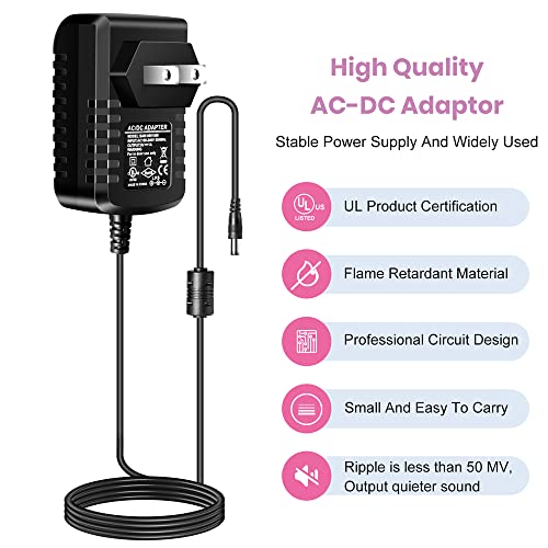 Pedal Adapter 9V DC 1A 1000ma Tip Negative 5 Way Daisy Chain Cables Power Supply for Guitar Effect Pedals