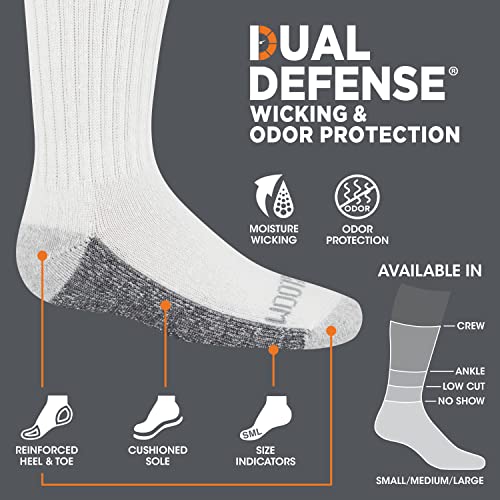 Fruit of the Loom Boys Dual Defense Cushion Comfort Ankle Socks 10 Pack, Black, Boys' Shoe Size: 6-7.5, Count 10 pair(Pack of 1)