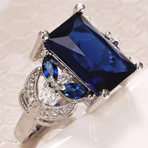 925 Sterling Silver Ladies Sapphire Rings Gorgeous Rings Angel Wings Wedding Rings Charming Fashion Marquise Rings Moonstone Diamond Jewelry Casual Accessories Engagement Rings Size 6-10 586 (7)