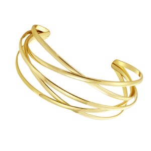 Svovin 1-7 Pcs Cuff Bangle Bracelet for Women Open Wide Wire Bracelets Gold Wrist Cuff Wrap Bracelet (B:APC)