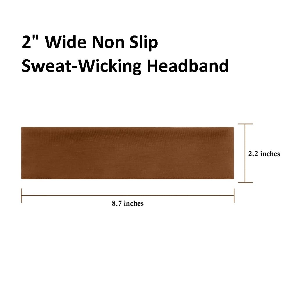 TERSE Headbands for Women Short Hair Non Slip Elastic Sweat Hairbands Soft Fabric Hair Bands Workout Yoga Running Sport Thin Hair Wrap for Girls