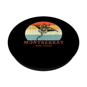 Montserrat, West Indies Vintage Tribal Manta Ray Vacation PopSockets Swappable PopGrip