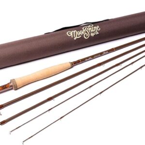 Moonshine Rod Co. Fly Fishing Rod with Carrying Case and Extra Rod Tip Section Medium Action, The Drifter II, 5wt 9'