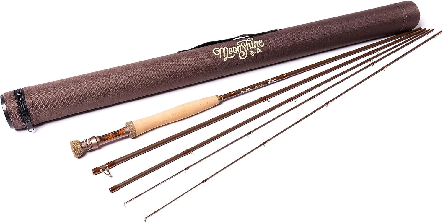 Moonshine Rod Co. Fly Fishing Rod with Carrying Case and Extra Rod Tip Section Medium Action, The Drifter II, 5wt 9'