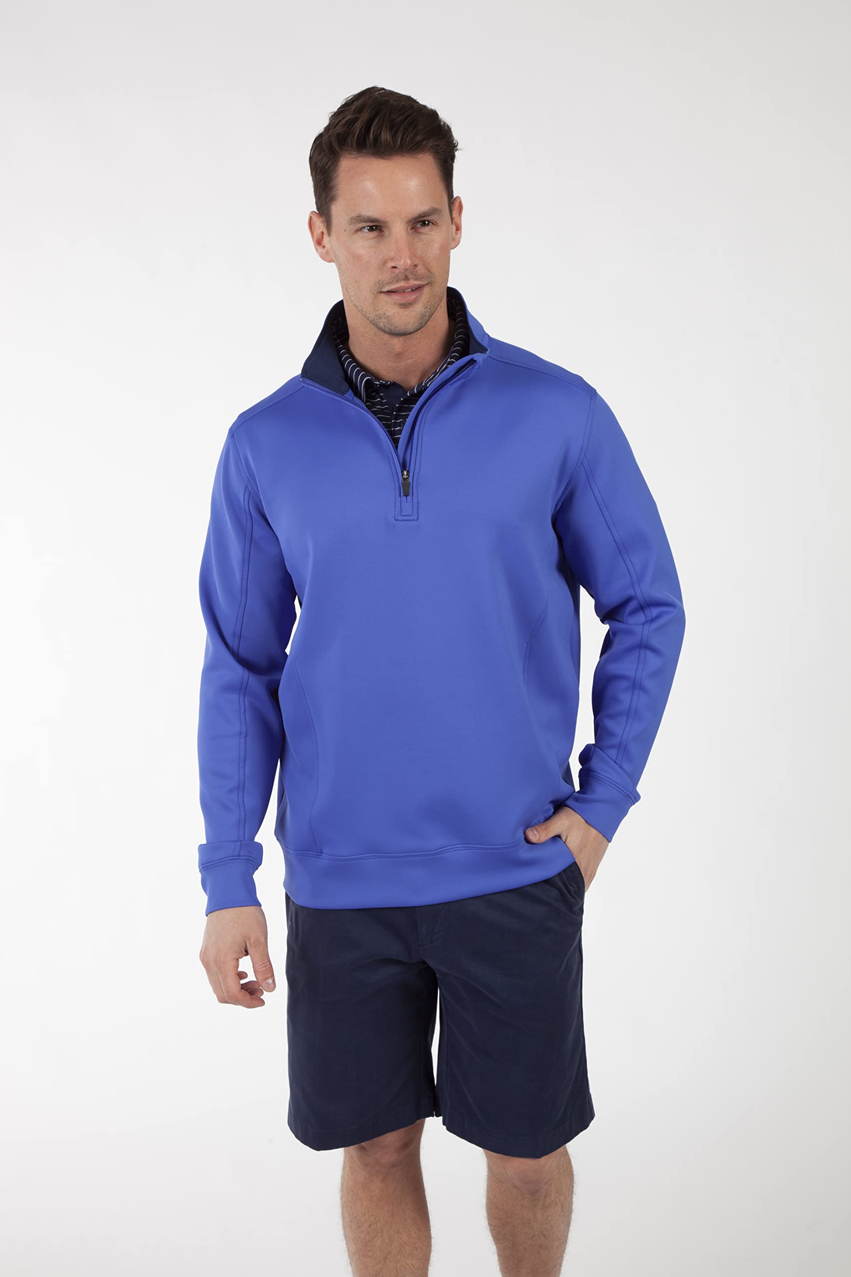 Bobby Jones Performance RTJ Quarter-Zip Pullover (Medium, Marina Blue)