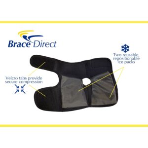 Brace Direct Gel Ankle Brace + Foot Ice Wrap (S/M)-Stirrup Brace & Splint for Ankle Support with Swelling, Inflammation, Acute Ankle Injuries & Chronic Instability