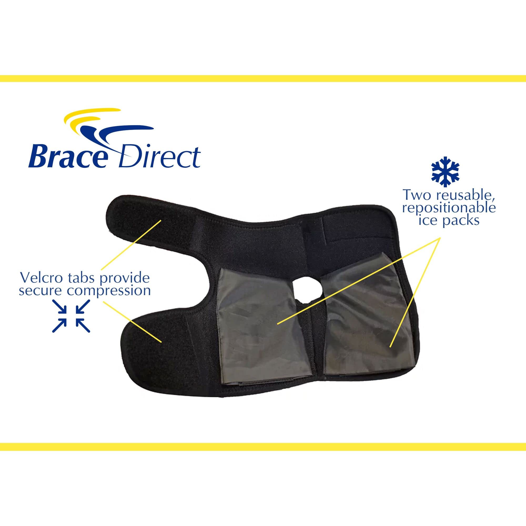 Brace Direct Gel Ankle Brace + Foot Ice Wrap (S/M)-Stirrup Brace & Splint for Ankle Support with Swelling, Inflammation, Acute Ankle Injuries & Chronic Instability