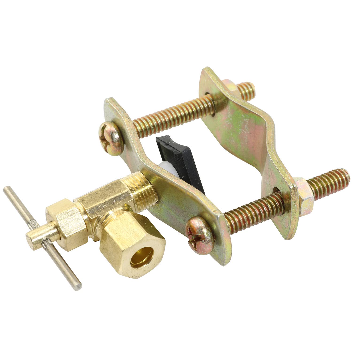 Saddle Needle Valve RLECS Self Piercing Brass Saddle Needle Valve with 1/4-Inch Compression Outlet