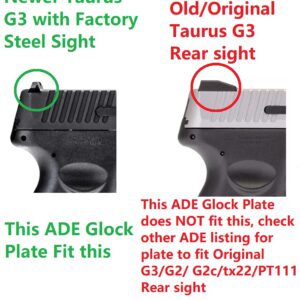 ADE Optic Mounting Plate for Glock(Non-MOS, Non-Aftermarket Slide), Taurus GX4,G3C, Canik TP9SF - Compatible with Holosun 407K&507K, Sig Romeo Zero,Shield RMS,ADE Spike/Nuwa, Swampfox Sentinel Red Dot