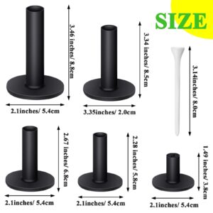 23 Pieces Rubber Golf Tees Set Golf Rubber Tees Holders for Driving Range Mats Value Tee Holder for Golf Hitting Mats and Indoor Outdoor Training Mixed Size 1.5 2.3 2.7 3.1 3.5 Inch (Black)