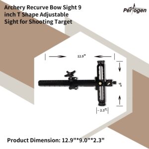 Perogen Archery Recurve Bow Sight Right Hand Adjustable Aluminum T Shape Quick-Release Bow Sight