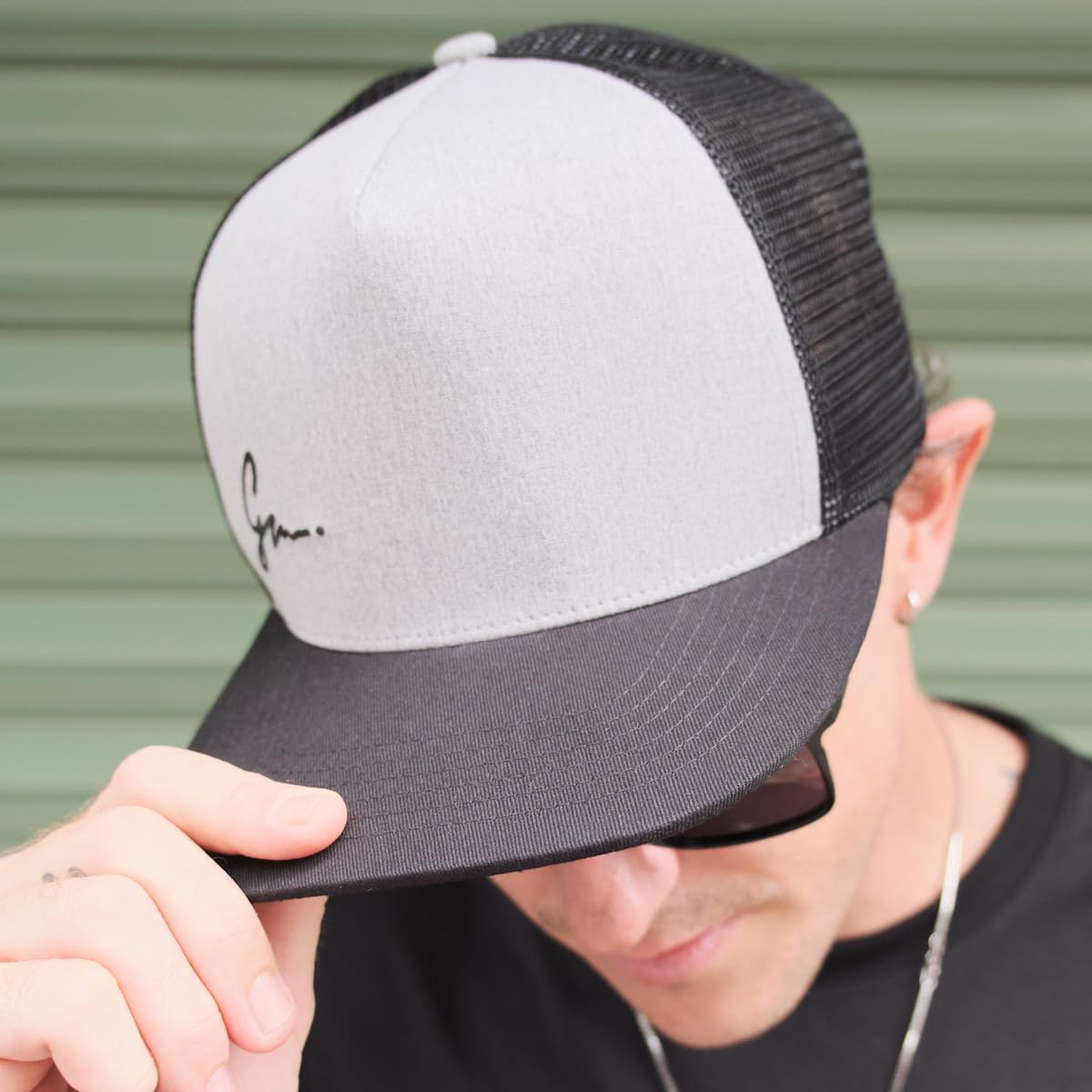 Grace Folly Trucker Hat for Men & Women. Snapback Mesh Caps (One Size, Black & Gray)