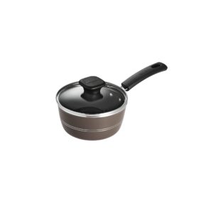 tramontina sicilia 1.25 qt aluminum nonstick covered sauce pan - hazelnut