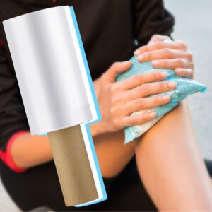 Outus 4 Rolls Wrap Plastic Film with Handle Plastic Bags for Ice Tattoo Plastic Wrap Suitable for Athletic Trainers to Hold Ice Pack in Place for Moving Supplies Stretch Shrink Wrap, 5 Inches x 500 ft