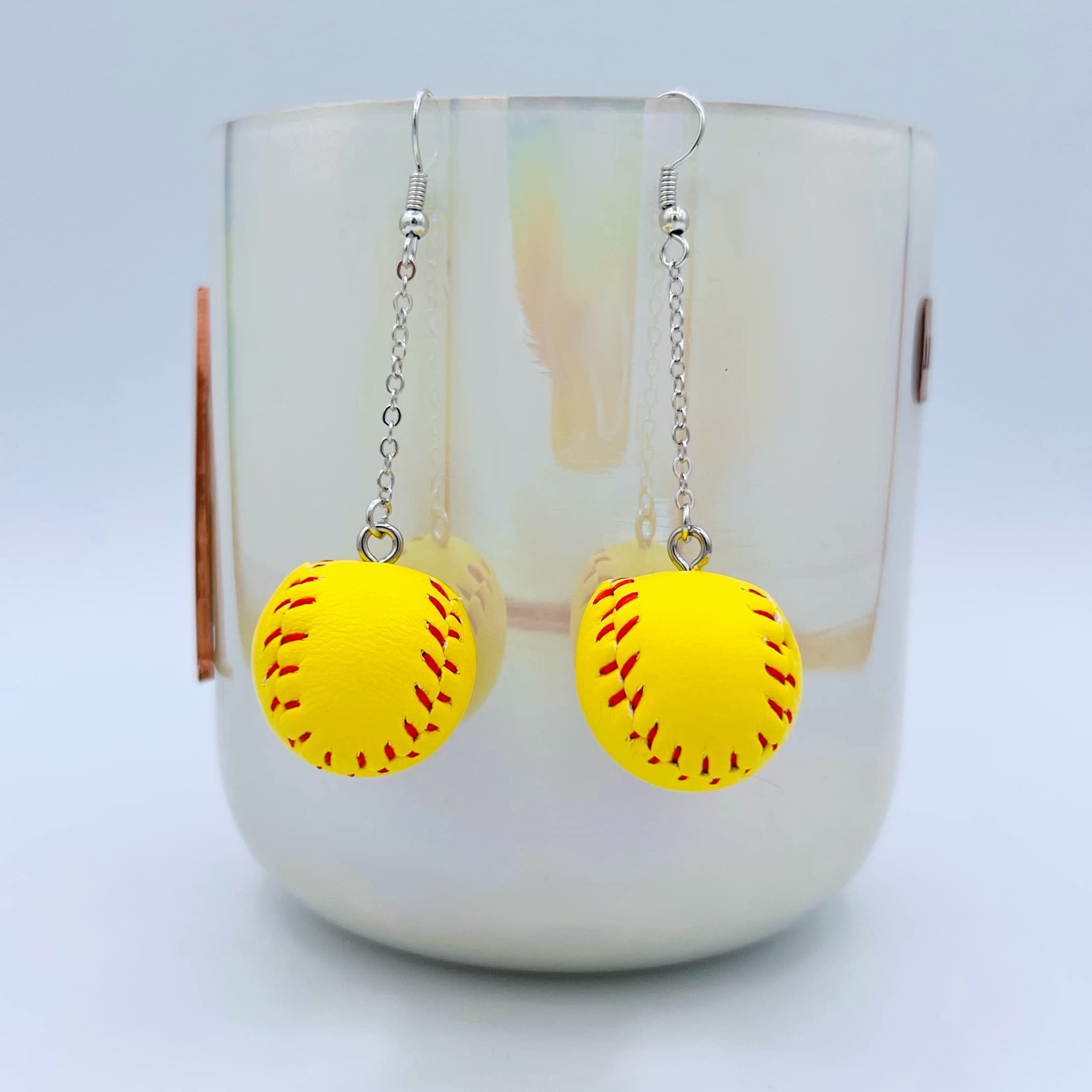 Softball Earrings for Women - Softball Jewelry - Softball Accessories - Softball Stuff(Ball & Ball)