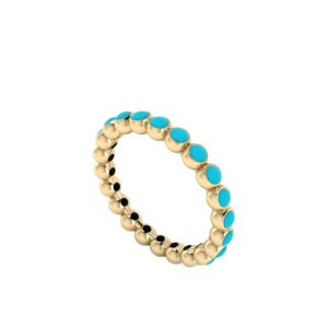 Full Band Turquoise Band Ring 925 Sterling Silver Turquoise Wedding Band 14k Turquoise Birthstone Ring By JEWELOVESTORE (10, Gold)