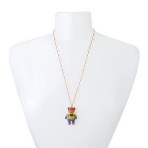 Betsey Johnson Rainbow Bear Slider Necklace