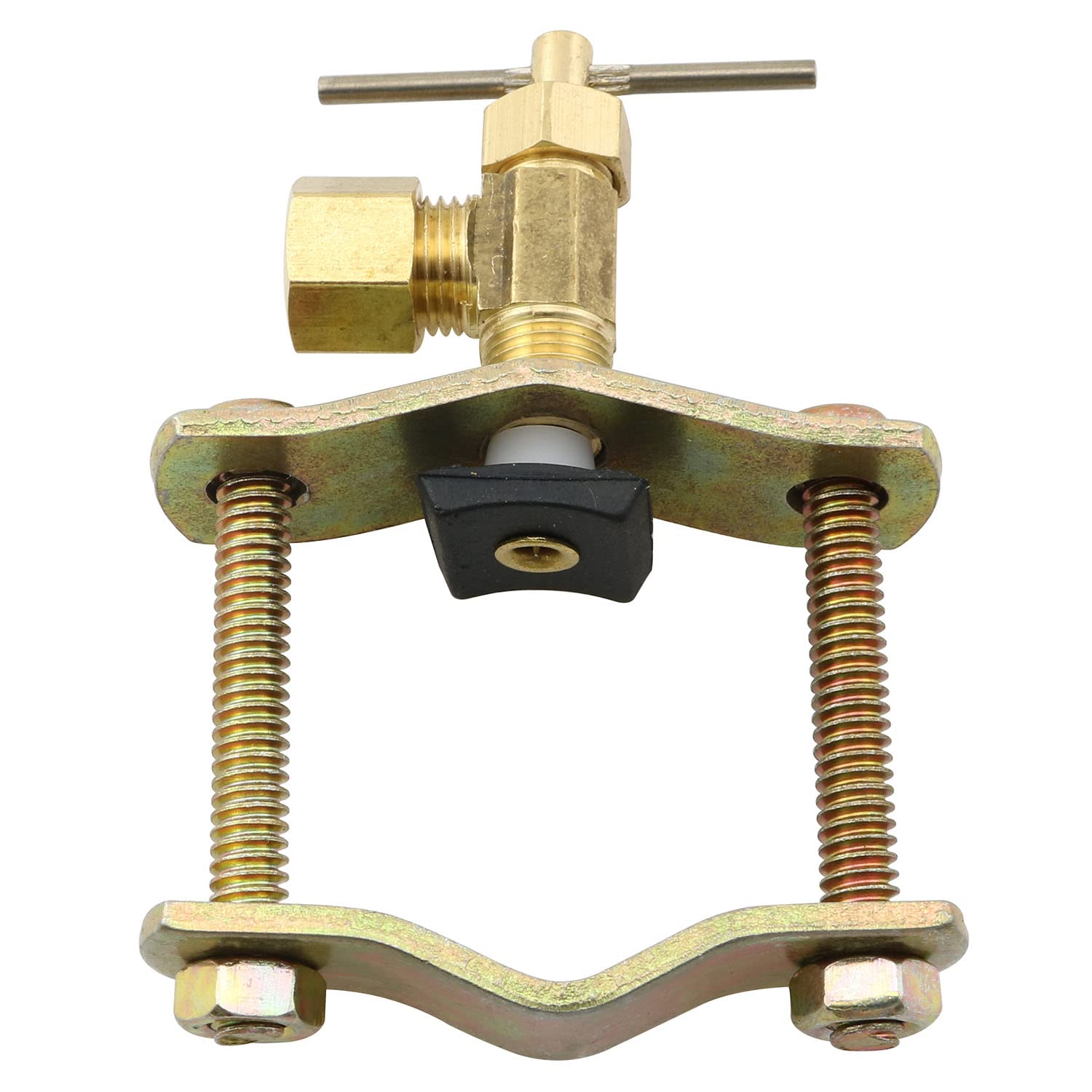 Saddle Needle Valve RLECS Self Piercing Brass Saddle Needle Valve with 1/4-Inch Compression Outlet