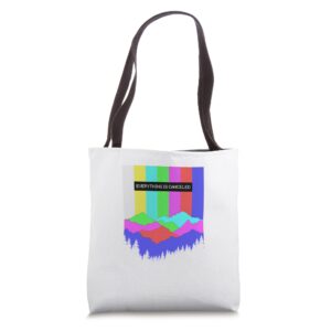 everything is canceled no signal tv channel outdoor lover tote bag