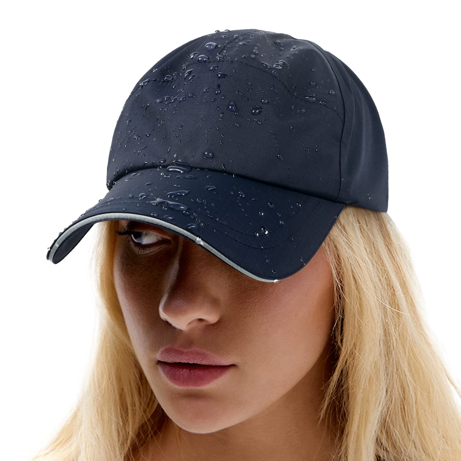 Lvaiz Mens Waterproof Golf Baseball Cap Windproof Unstructured UPF50+ Outdoor Caps for Women Sport Adjustable Tennis Hat (Navy Blue), One Size