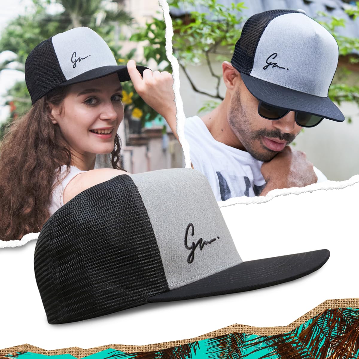 Grace Folly Trucker Hat for Men & Women. Snapback Mesh Caps (One Size, Black & Gray)