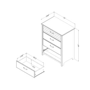 South Shore Ulysses 4-Drawer Chest, Winter Oak