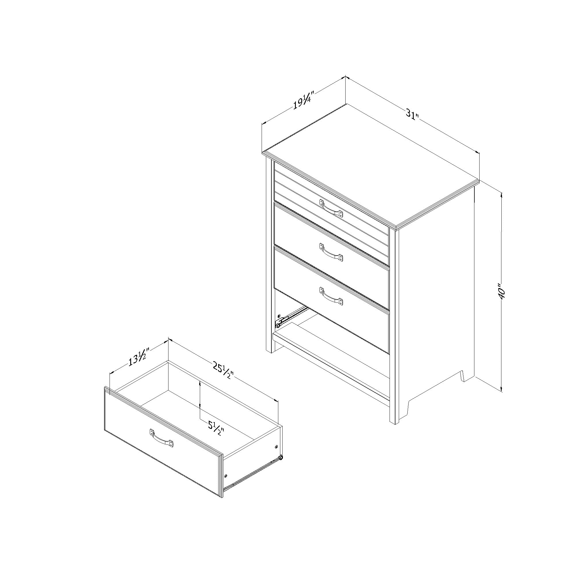 South Shore Ulysses 4-Drawer Chest, Winter Oak