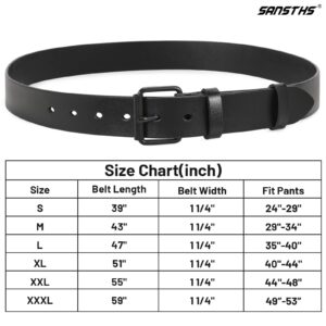 SANSTHS Women Black Casual Leather Belt with Gold Buckle Ladies Dress Belt for Jeans Pant 1.44" Width