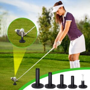 23 Pieces Rubber Golf Tees Set Golf Rubber Tees Holders for Driving Range Mats Value Tee Holder for Golf Hitting Mats and Indoor Outdoor Training Mixed Size 1.5 2.3 2.7 3.1 3.5 Inch (Black)