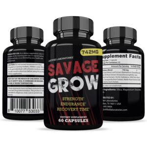 (5 Pack) Savage Grow 742MG All Natural Advanced Men's Health Formula 300 Capsules