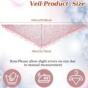 Zhanmai 6 Pcs Veils for Church Catholic Mass Veils for Women Catholic Lace Triangle Lace Mantilla Floral Tulle Scarf Covering (Novel Color)