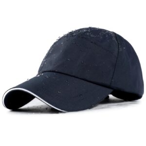 Lvaiz Mens Waterproof Golf Baseball Cap Windproof Unstructured UPF50+ Outdoor Caps for Women Sport Adjustable Tennis Hat (Navy Blue), One Size