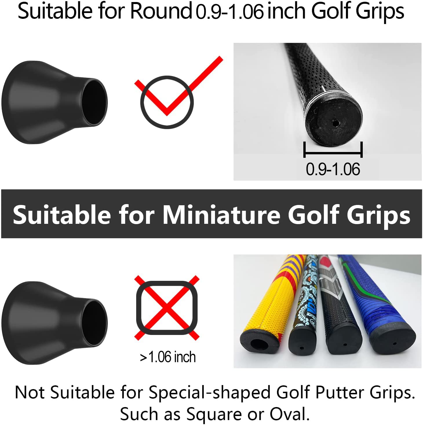 XSMSGO Golf Ball Retriever,Golf Ball Picker Upper for Putter Grip Tool, Back Saver Golf Ball Grabber Suction Cup Portable Golf Sucker Accessories for Putters and Golfer