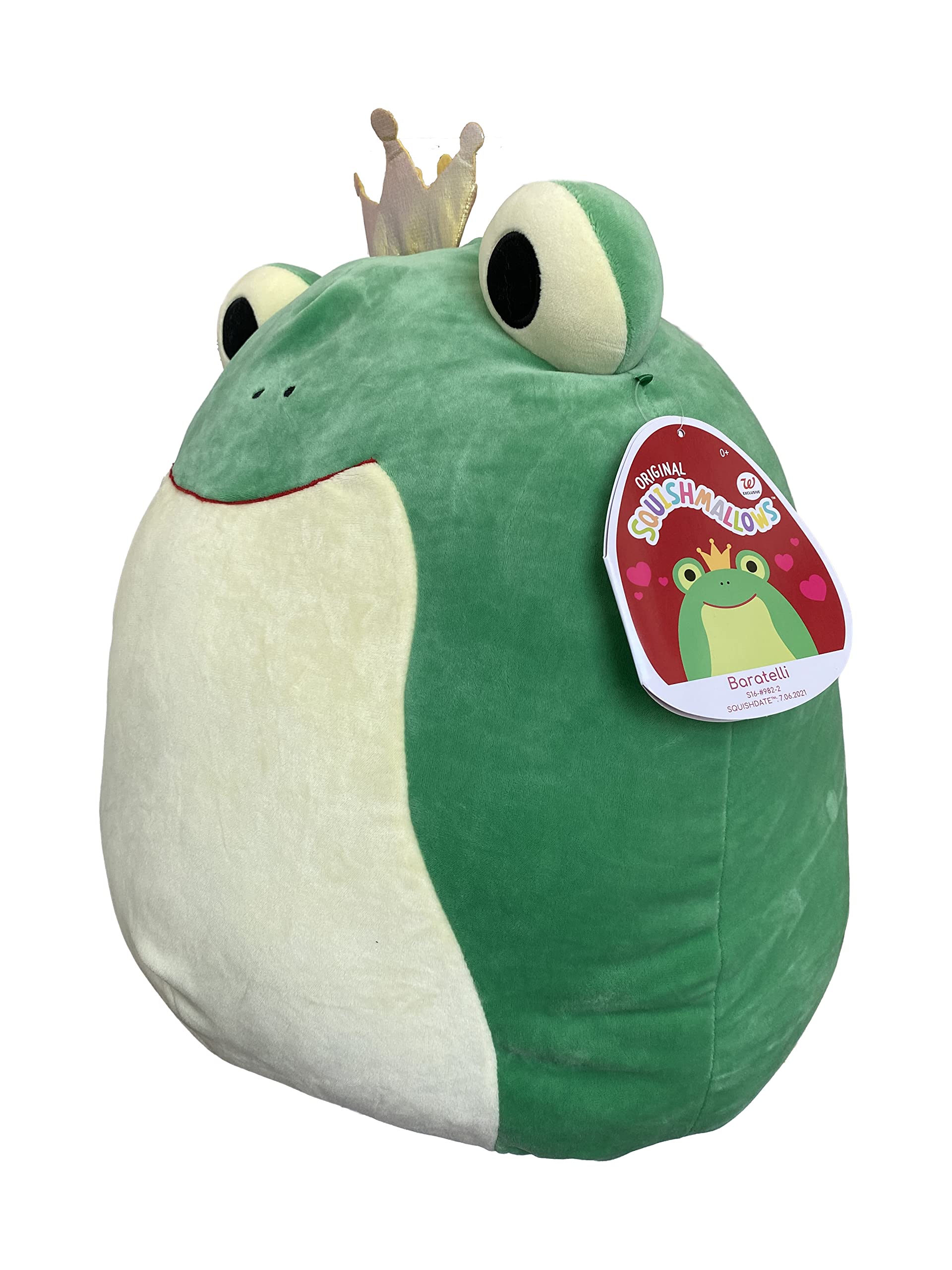 Squishmallows Official Kellytoy Soft Plush (16 Inch, Baratelli The Prince Frog, 2021 Edition)