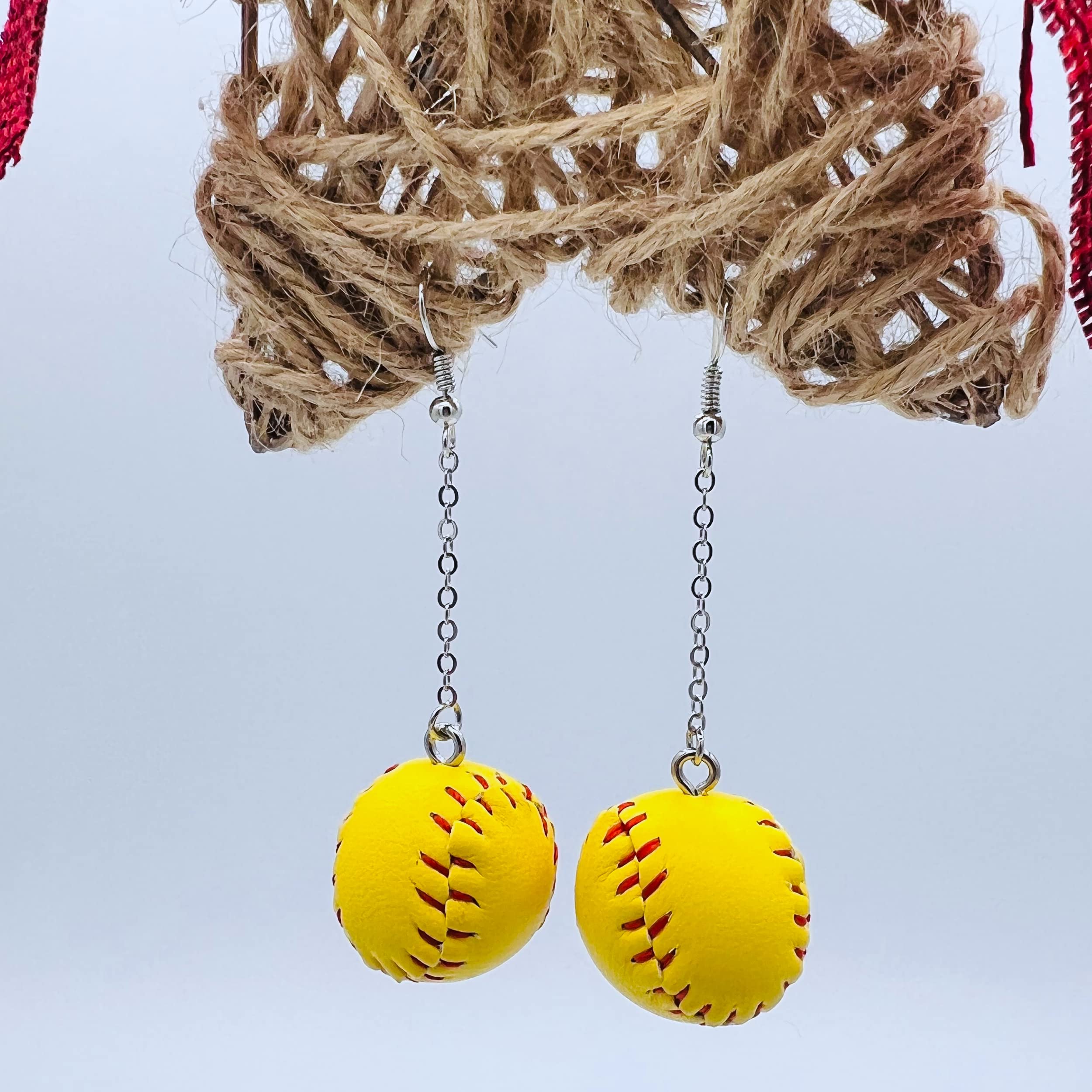 Softball Earrings for Women - Softball Jewelry - Softball Accessories - Softball Stuff(Ball & Ball)