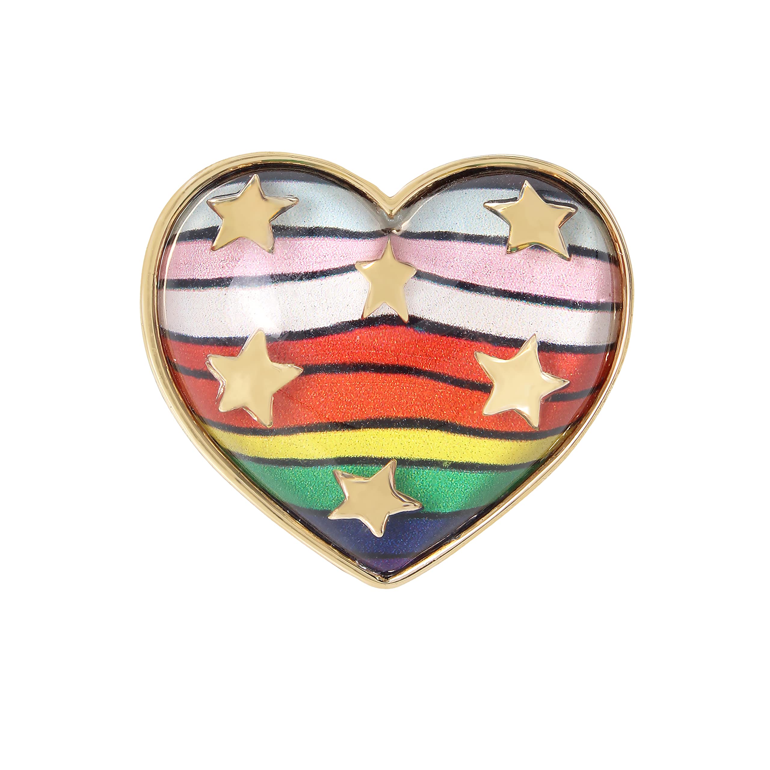 Betsey Johnson Rainbow Heart Stretch Ring