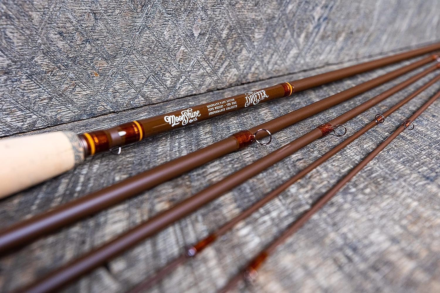 Moonshine Rod Co. Fly Fishing Rod with Carrying Case and Extra Rod Tip Section Medium Action, The Drifter II, 5wt 9'