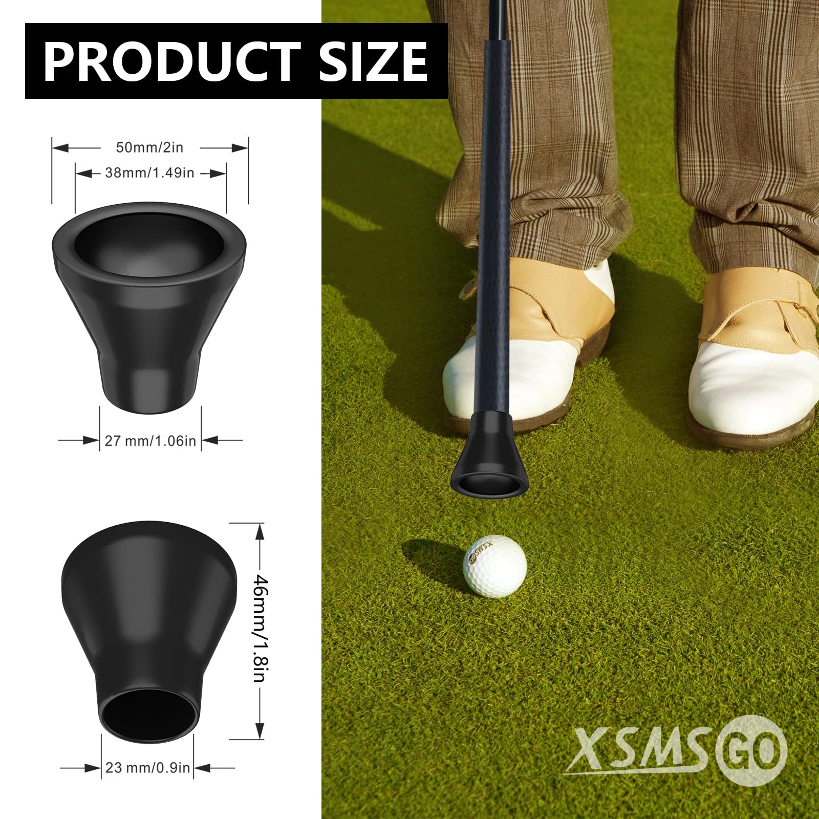 XSMSGO Golf Ball Retriever,Golf Ball Picker Upper for Putter Grip Tool, Back Saver Golf Ball Grabber Suction Cup Portable Golf Sucker Accessories for Putters and Golfer