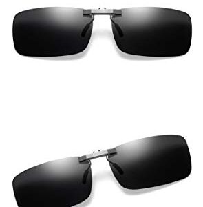 Polarized Clip On Sunglasses for Men Women Clips for Glasses Non-Flip Up for Outdoor/Driving