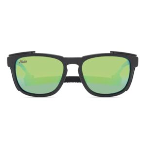 Hobie Monarch Polarized Square Sunglasses, Satin Black Frame/Copper w/Sea Green Lens, 53MM