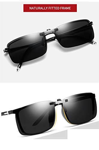 Polarized Clip On Sunglasses for Men Women Clips for Glasses Non-Flip Up for Outdoor/Driving