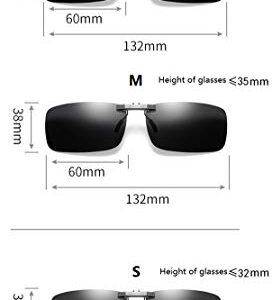 Polarized Clip On Sunglasses for Men Women Clips for Glasses Non-Flip Up for Outdoor/Driving