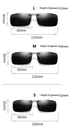 Polarized Clip On Sunglasses for Men Women Clips for Glasses Non-Flip Up for Outdoor/Driving