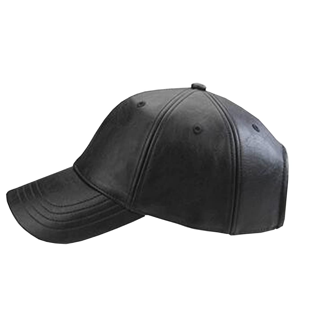 Foetest Adjustable Cap Baseball Cap Outdoors Casual Hat Sports Cap Leather Hat Solid Color